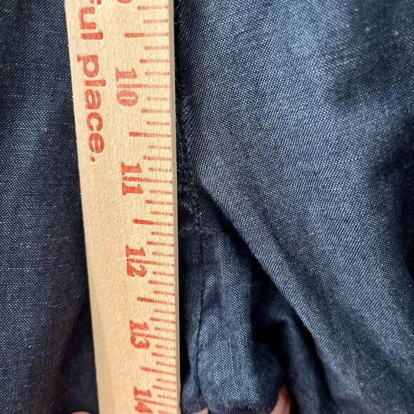 Louis Raphael Tailored Men's Linen Blend Dress Pants 36x30 Navy Blue Preppy - Picture 9 of 10